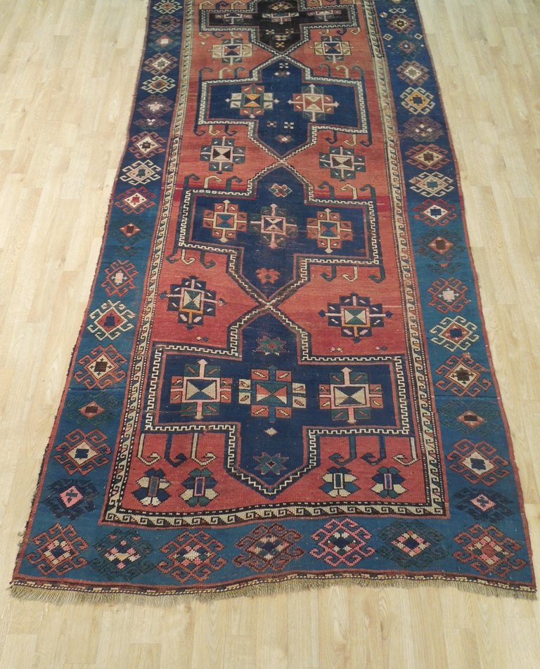 4.6 x 10.7 Orange Semi Antique Caucasian Yuruk Runner 72293