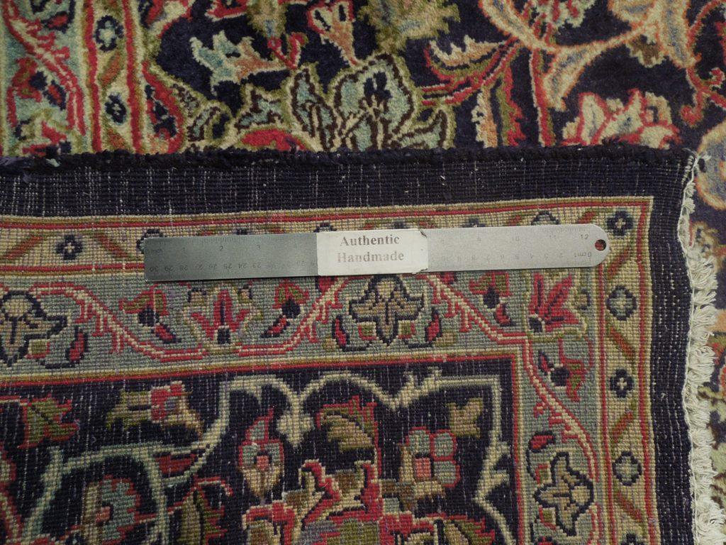 NAVY BLUE 10x13 Authentic Hand Knotted Persian Tabriz Rug - Iran 74546 - bestrugplace