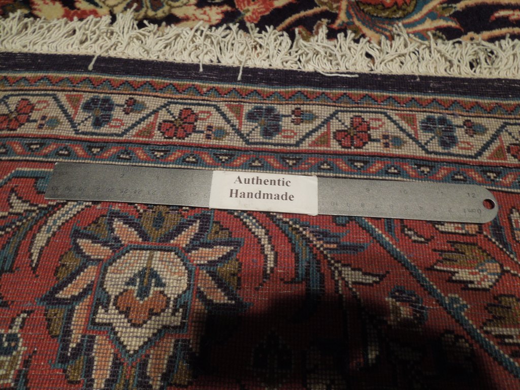 7.3 x 10 Navy Blue Fine Persian Sarouk Rug Kork Wool 72335