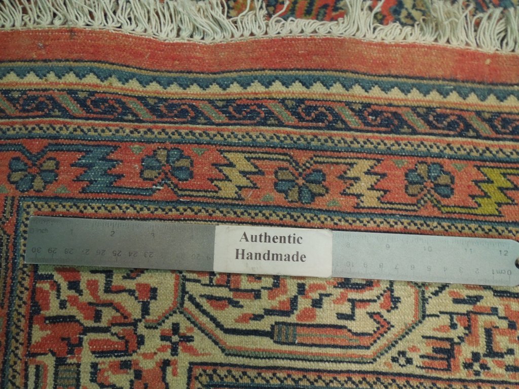 7' x 10' Coral Red Fine Persian Kord Lilihan Bijar Rug 72757