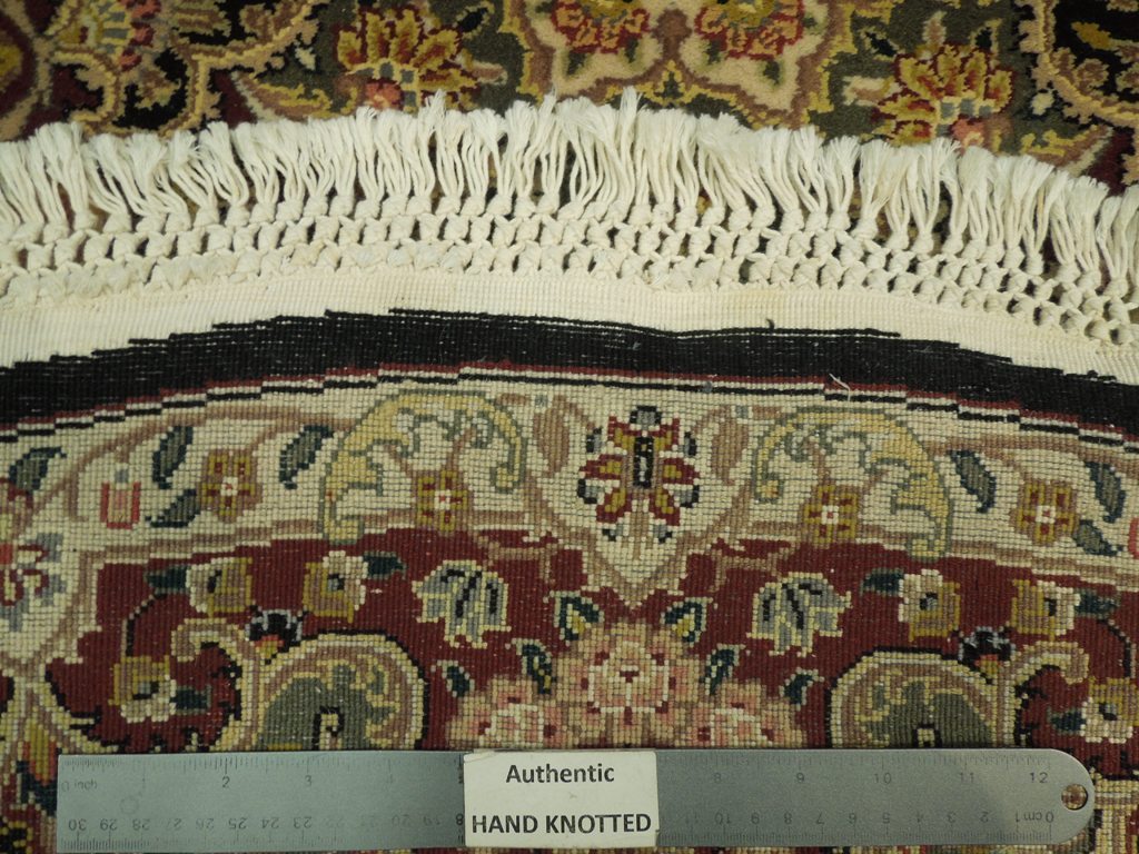 7 x 7 Black Fine Quality Wool&Silk Round Rug 20850