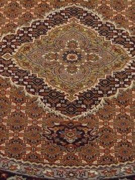 5x5 Osmanabad Wool & Silk Tabriz Mahi Rug - India - bestrugplace