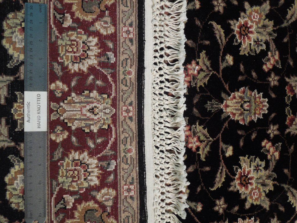 3' x 8' Black Wool & Silk Fine Quality Runner Rug 19000