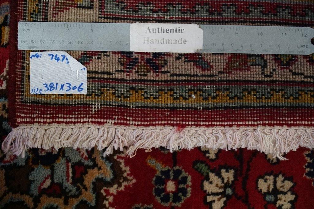 ALL OVER RED BLUE PERSIAN TABRIZ RUG Shah Abbasi 10x13 - Iran 74678 - bestrugplace