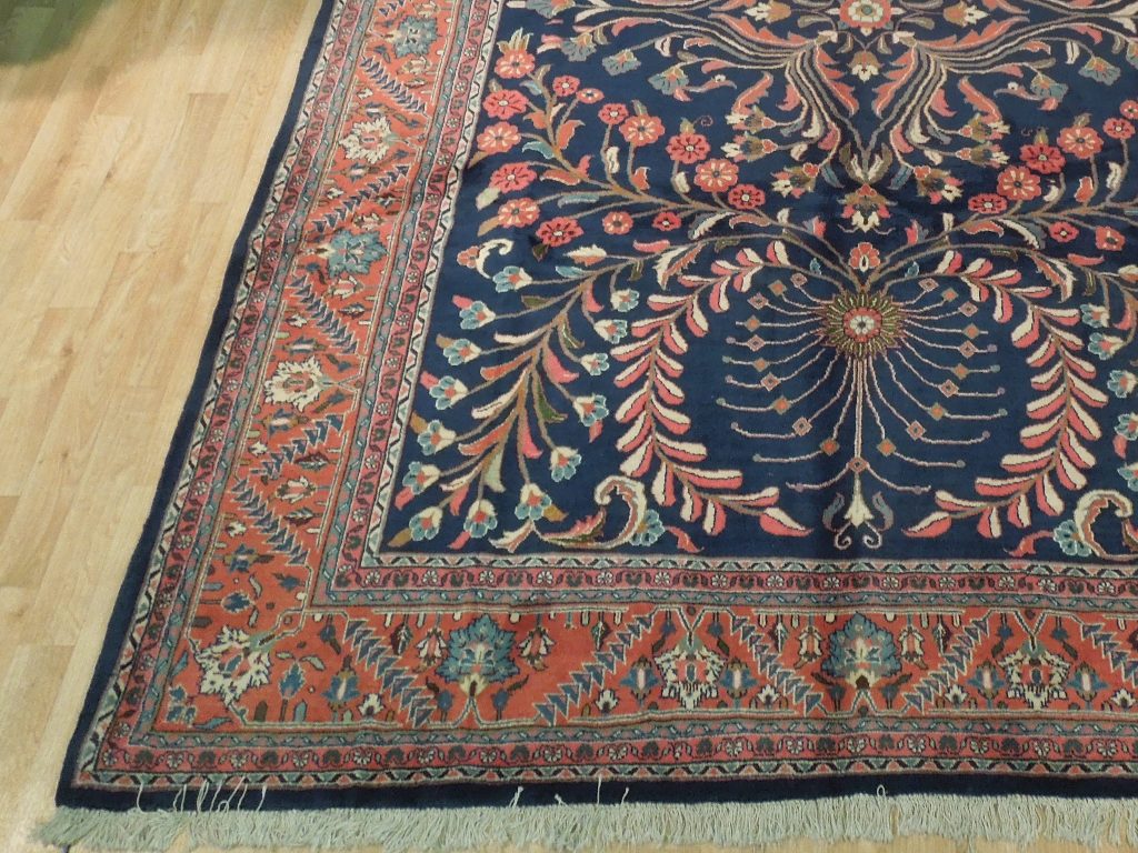 7.2 x 10.6 Navy Blue Persian Lilihan Sarouk Rug 72385