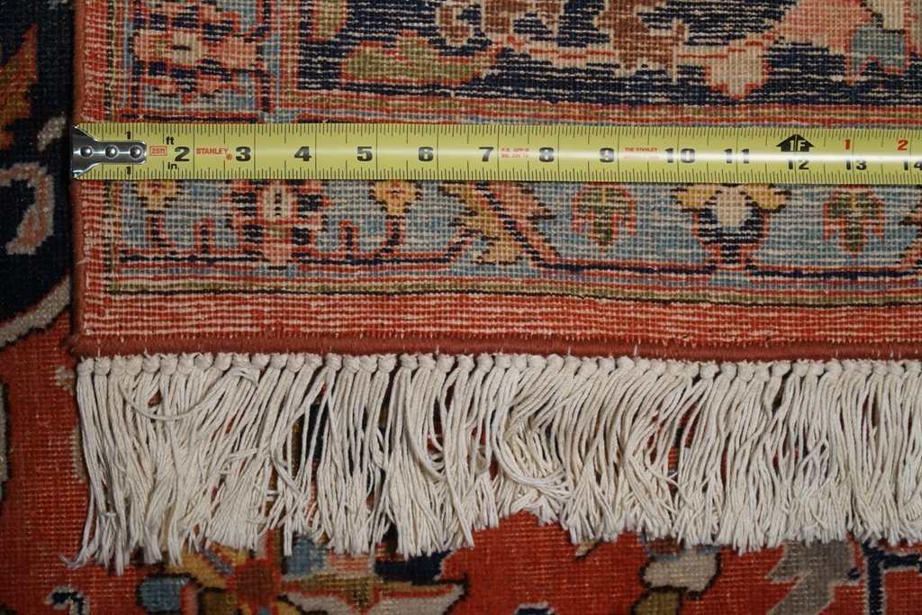 8.2 x 12 Orange red Persian Tabriz Rug Pre- Owned 74754