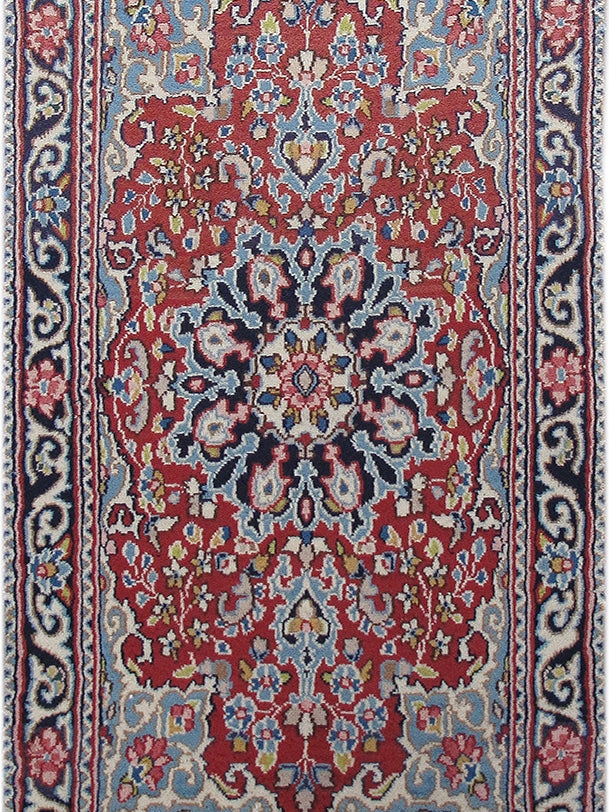 2 x 3.7 Red Narrow Persian Kerman Rug 82018