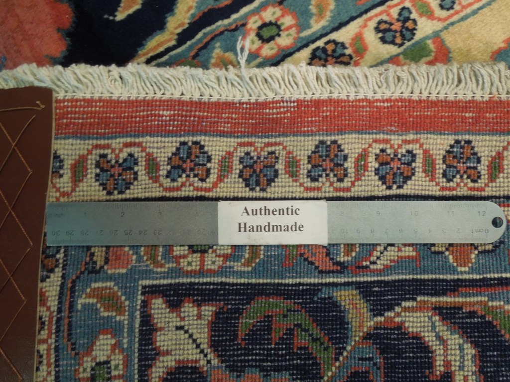 7 x 10.5 CORAL Red Fine Wool Persian Sarouk Rug 72348