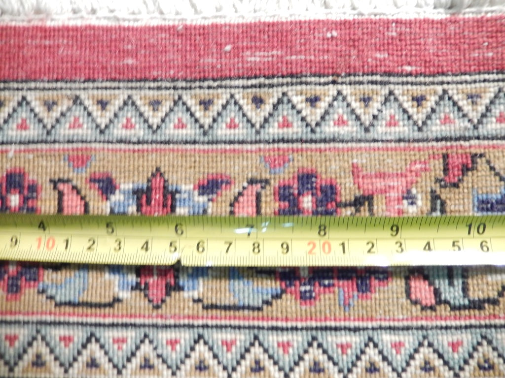 6.11 x 10.4 Ivory Fine Persian Qum Rug KORK WOOL 72300