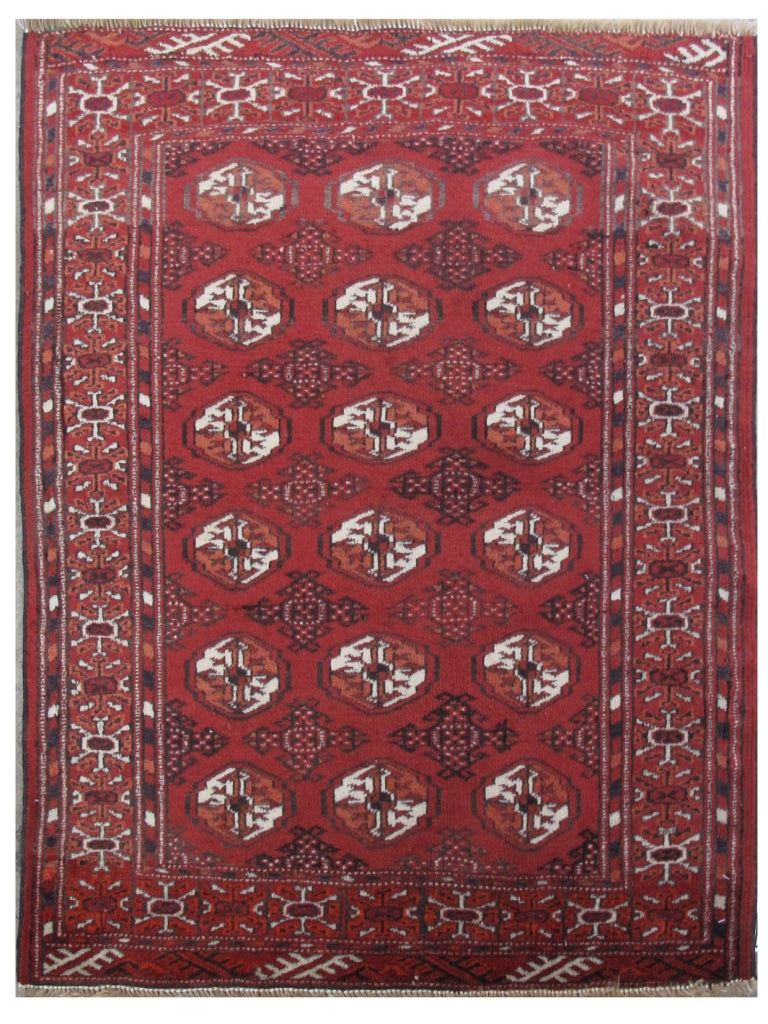2.4 x 3.1 Red Persian Turkeman Rug 81970