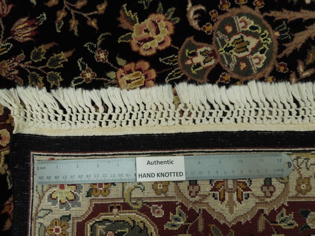 7.9 x 9.10 Wool & Silk High End Lavar Rug BLACK 19915