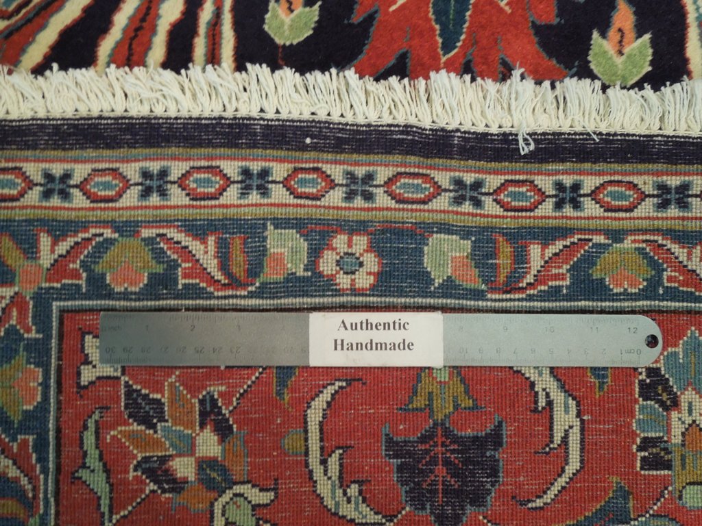 6.9 x 10 Navy Blue Fine Persian Lilihan Sarouk Rug 72369