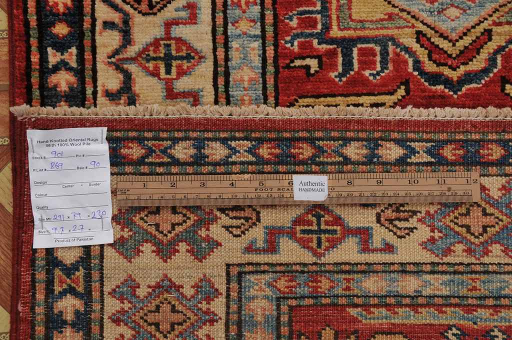 3' x 10' Red Super Kazak Rug 24869