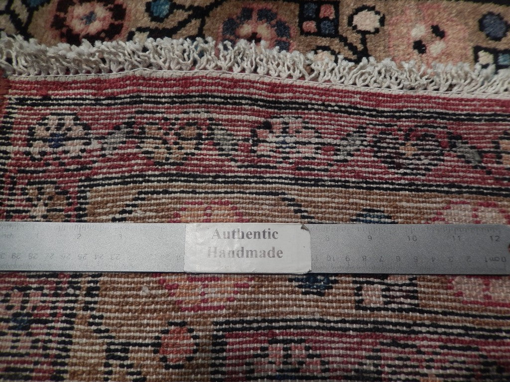 3.4 x 10.1 Red Semi-Antique Persian Herati Runner Rug 74457