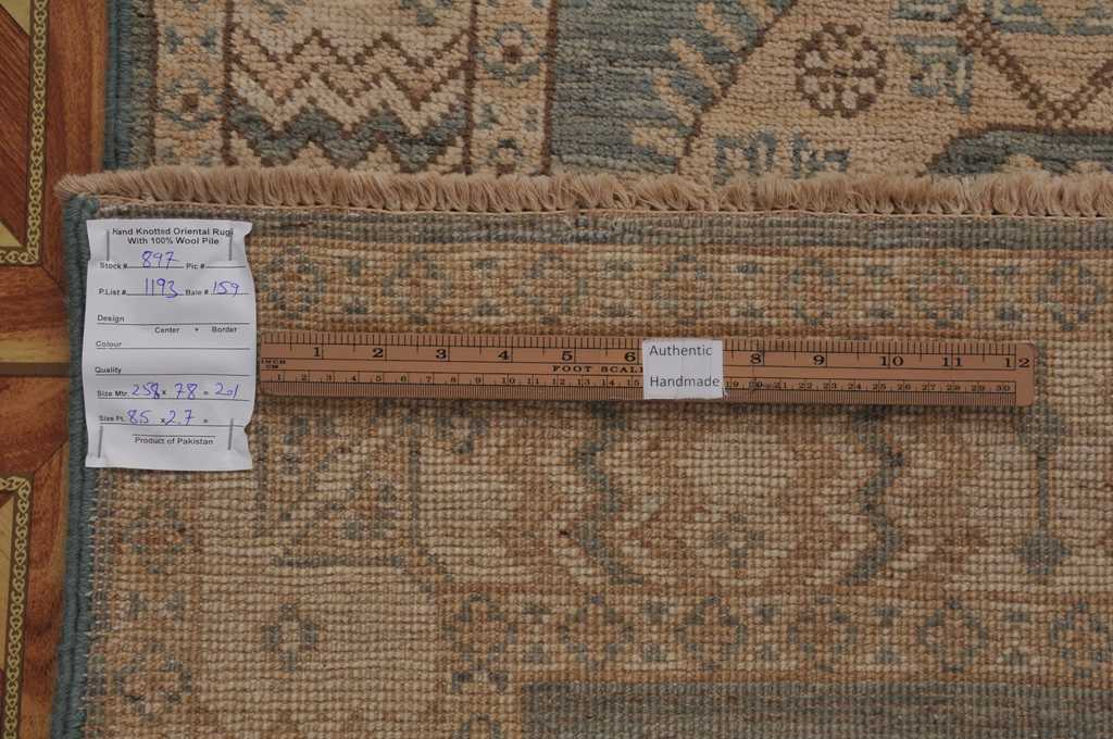 3' x 8' Olive Green Chobi Peshawar Rug 25193