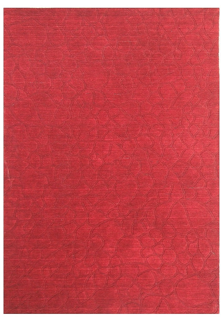 5.3 x 8.1 SOLID RED  Modern  Rug #70568