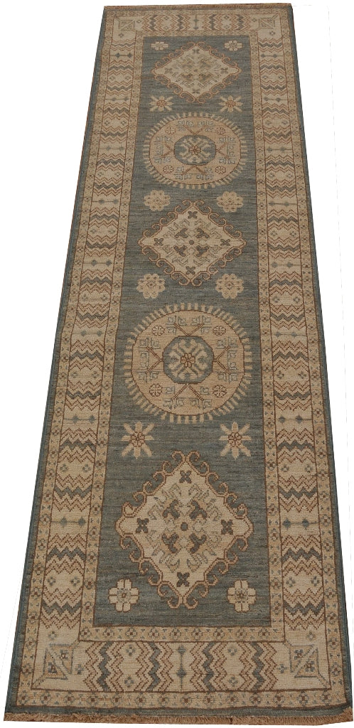 3' x 8' Olive Green Chobi Peshawar Rug 25193