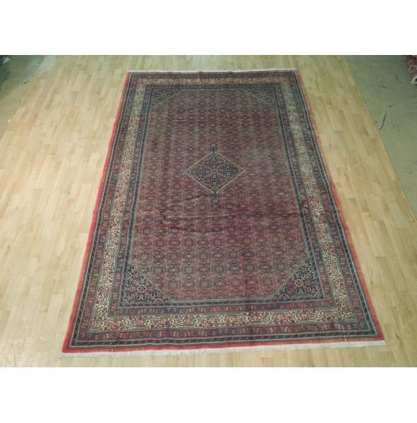 7' x 10' Coral Red Fine Persian Kord Lilihan Bijar Rug 72757