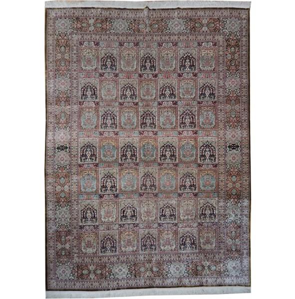 8.2 x 10.10 High End Authentic Persian Qom Silk Rug #PIX-21832