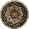 Load image into Gallery viewer, 5&#39; x 5&#39; Ivory Indian Kashmir Silk Round Rug 20957