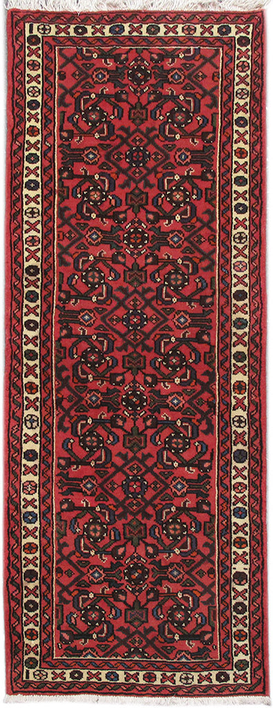 2.4 x 6.3 Red Persian Hamadan Rug 82628