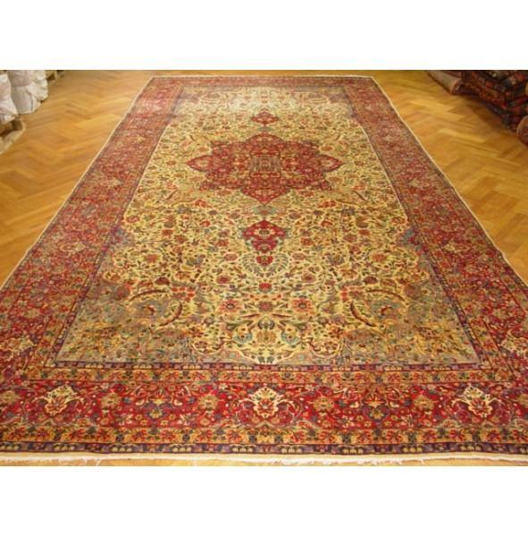 10' x 19' LARGE Antique Persian Kerman LAVAR Rug 367 - bestrugplace