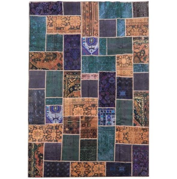 7 x 9.9 Multi Color Antique Persian Patchwork Rug 22257