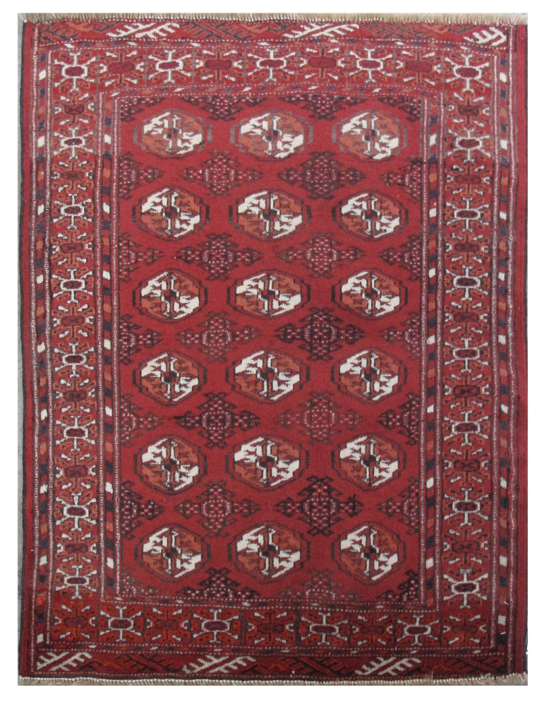2.4 x 3.1 Red Persian Turkeman Rug 81970