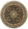 Load image into Gallery viewer, 7 x 7 Black Fine Quality Wool&amp;Silk Round Rug 20850