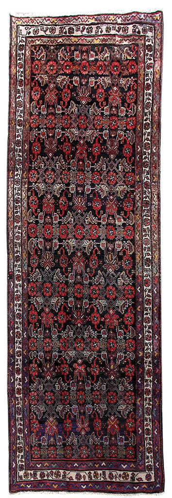 3.6 x 10.5 Multi-Color Persian Hamadan Rug 80419
