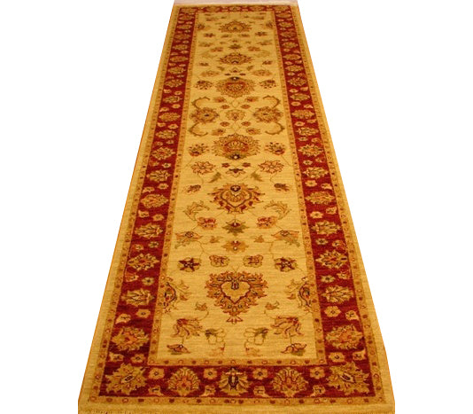 3' x 10' Ivory Chobi Peshawar Runner Rug 14942