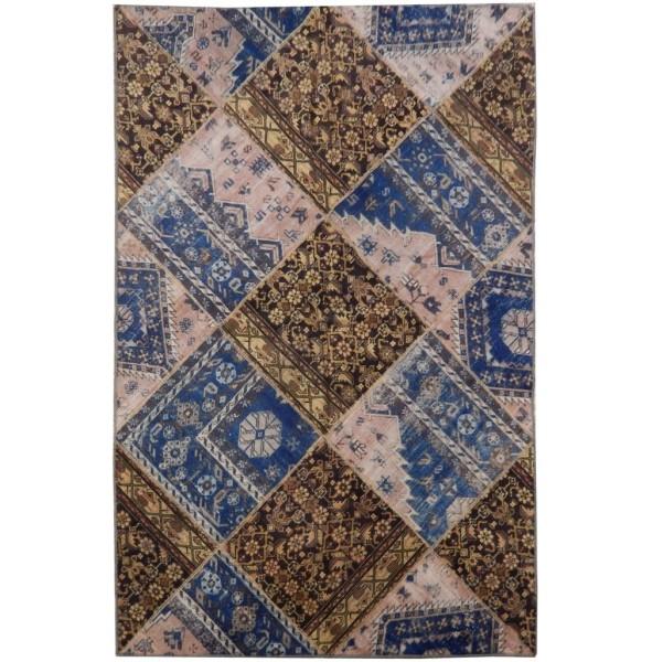 5.7 x 8.6 Multi-Color Antique Persian Patchwork Rug 22213